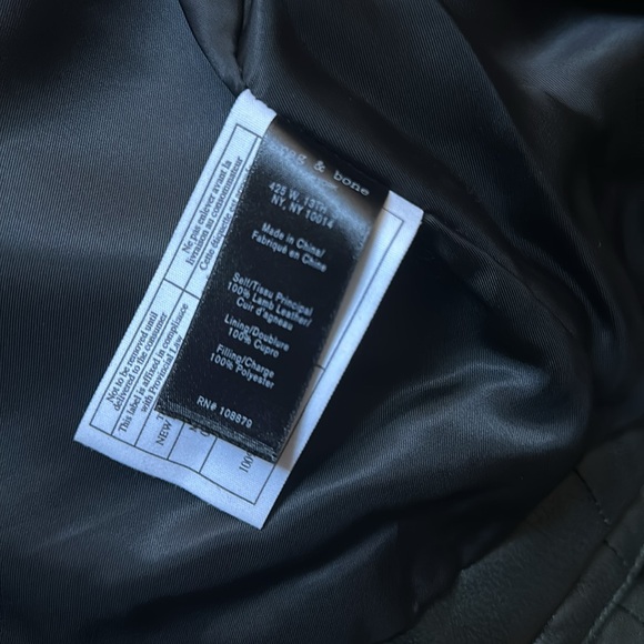Rag & Bone Dark Green Leather Jacket - Picture 8 of 9